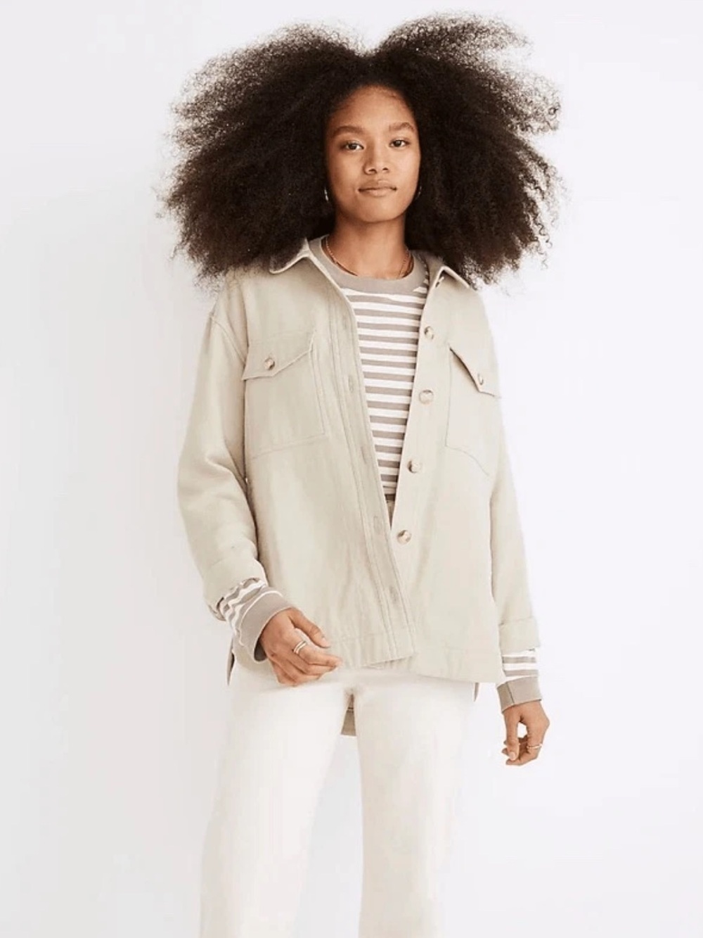Madewell - Waffleback Branner Shirt-Jacket - Faded Seagrass Cream - Size M